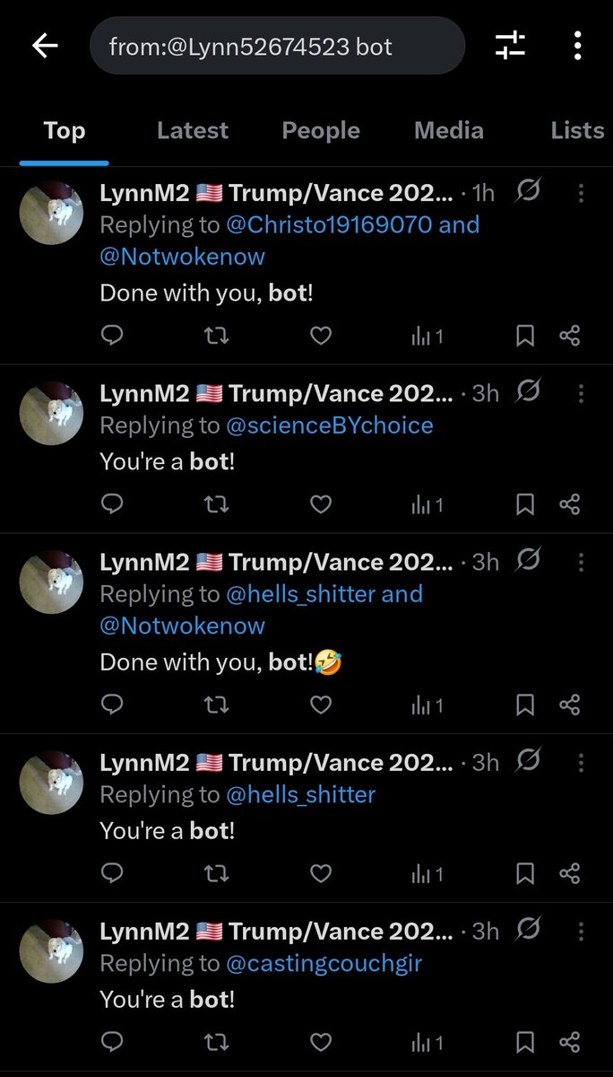 <a href="/Lynn52674523/">LynnM2 🇺🇸 Trump/Vance 2024🇺🇸</a> <a href="/JTimestamp/">Go Suns</a> <a href="/Notwokenow/">Kentucky Girl</a> Holy shit lady, get a life