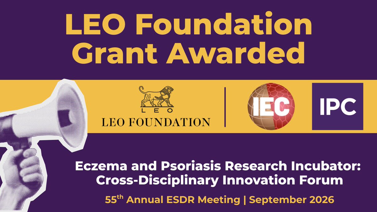 IpcPs's tweet image. We’re pleased to share that the LEO Foundation has awarded a Research Networking Grant to support the Eczema &amp;amp; Psoriasis Research Incubator, co-organized by IPC and the @CouncilEczema (#IEC). The half-day workshop will take place at #ESDR2026. 

#PsoriasisResearch #EczemaResearch