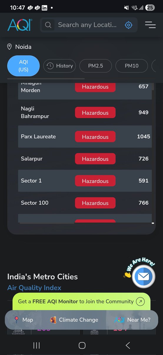 Aqi in Noida is above 1000 in many sectors, yet we talk about Delhi all day. Noida needs a solution urgently. This gas chamber is killing us and we can barely breathe in it. 

<a href="/theupindex/">The Uttar Pradesh Index</a> <a href="/BJP4UP/">BJP Uttar Pradesh</a> <a href="/dmgbnagar/">DM NOIDA Gautam Buddha Nagar</a>