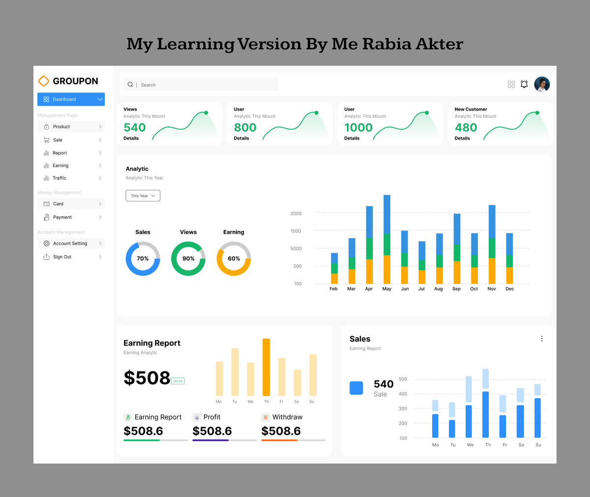 rabia191722's tweet photo. Day 33/120 – Copy Design Challenge 📊
Recreated an analytics dashboard UI to practice layout, charts, and data hierarchy.
Original design by Eman Shafique (credited).

#UIDesign #UIUX #DashboardDesign #Figma #DesignPractice https://t.co/fBUBLldJdp