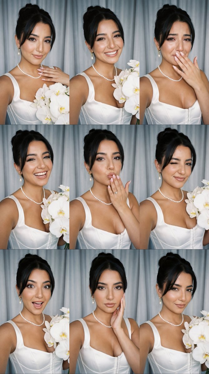 Bridal Expressions in a 90s Selfie Grid