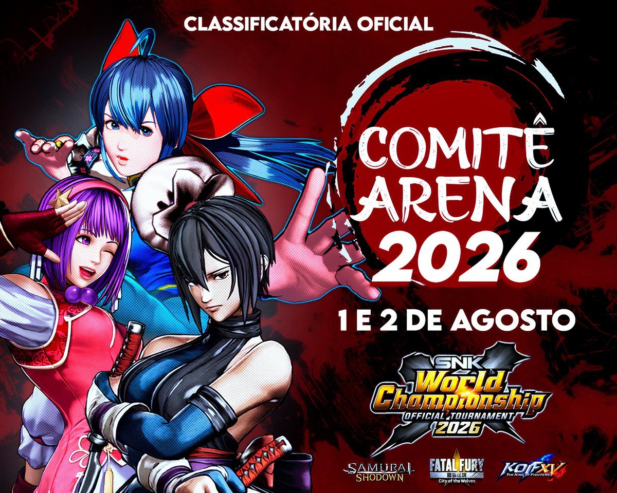 comitegames's tweet image. O Brasil tem um Major!

É oficial. O Comitê Arena 2026 assume seu posto como Major Brasileiro parceiro da SNK e etapa Eliminatória Offline rumo ao SNK World Championship 2026 (#SWC2026).

A trindade está definida: 🐺 Fatal Fury: City of the Wolves 🔥 The King of Fighters XV ⚔️…