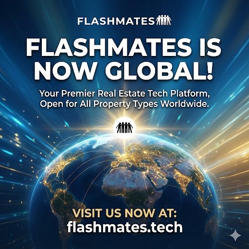 I am excited to share that <a href="/Flashmateshq/">Flashmates</a> is now available globally for all types of properties. If you have access to the internet regardless of where you are on planet earth, you can use Flashmates for all your real estate needs. We have people using Flashmates from over 120+