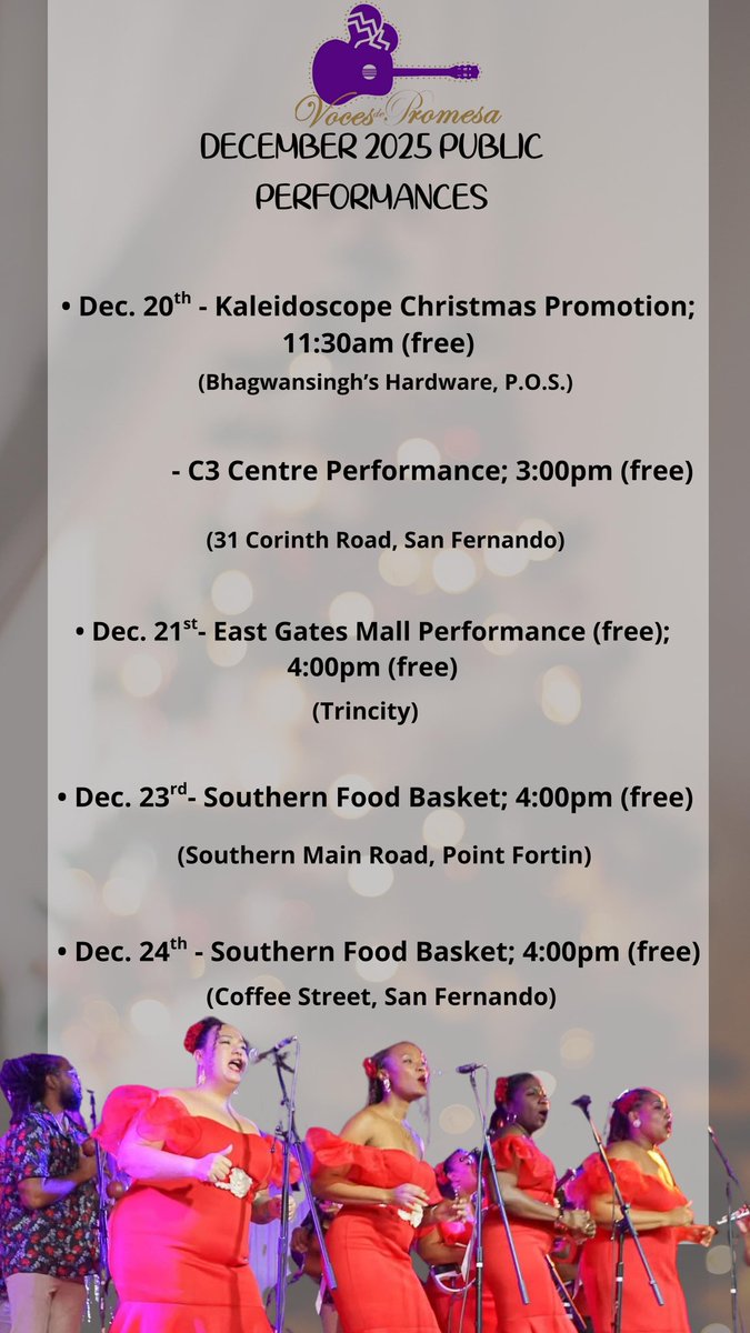 VocesdePromesa's tweet photo. Join us for the rest of our December public performances! 💃 🪇 🪘 ✨ https://t.co/kN3qzTcBFL