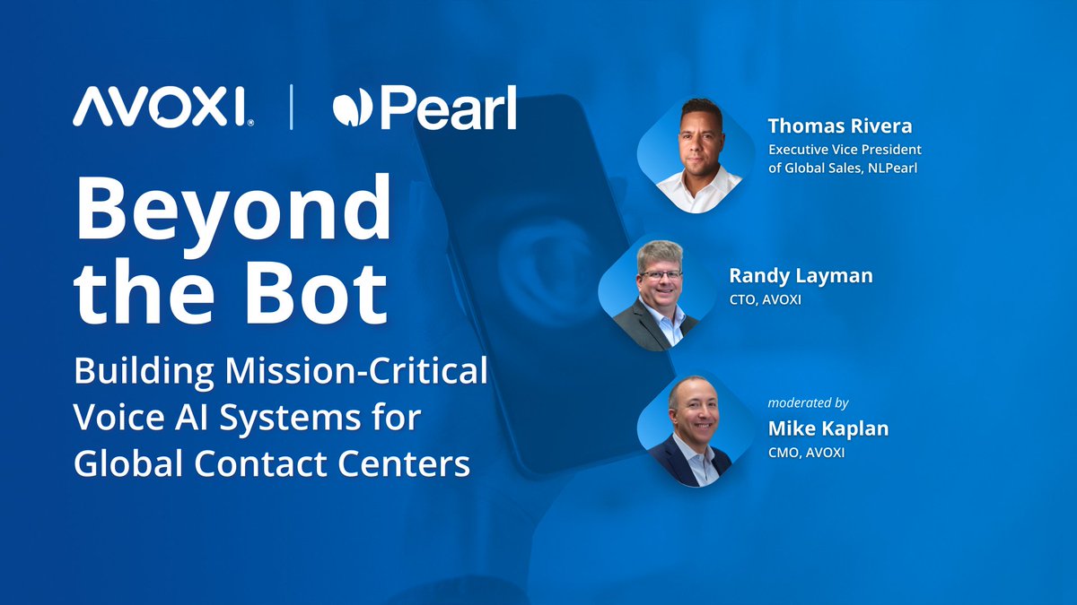 How do you serve millions of AI calls worldwide without latency? 🌍

Join <a href="/AVOXI/">AVOXI</a> CTO Randy Layman &amp; <a href="/NLPearlai/">Pearl</a> EVP Thomas Rivera to learn the blueprint for global AI voice scaling.

✔️ Global AI strategies ✔️ Crystal-clear audio ✔️ Real-world ROI

Watch: hubs.la/Q03YKVfp0