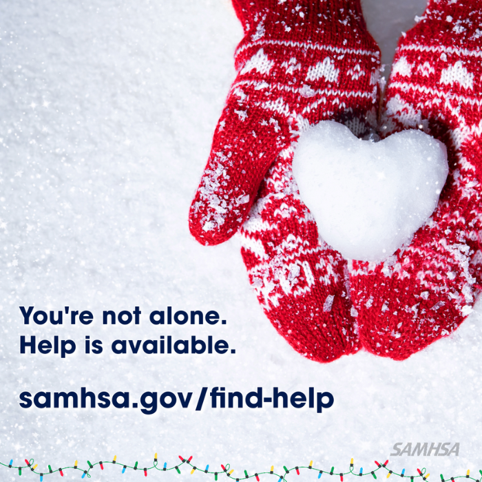 'Tis the season to be jolly! 🎅

But the holiday season can be difficult for some. If you or someone you know is feeling lonely or is missing someone today, SAMHSA has 24/7 confidential emotional support to help: samhsa.gov/find-help