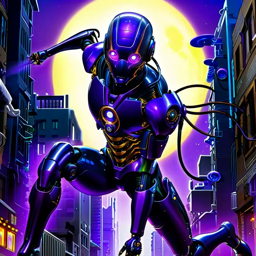 averagepoet's tweet photo. QT Your Purple Cyborg Warrior 💜⚔️ https://t.co/ADArYTo68o
