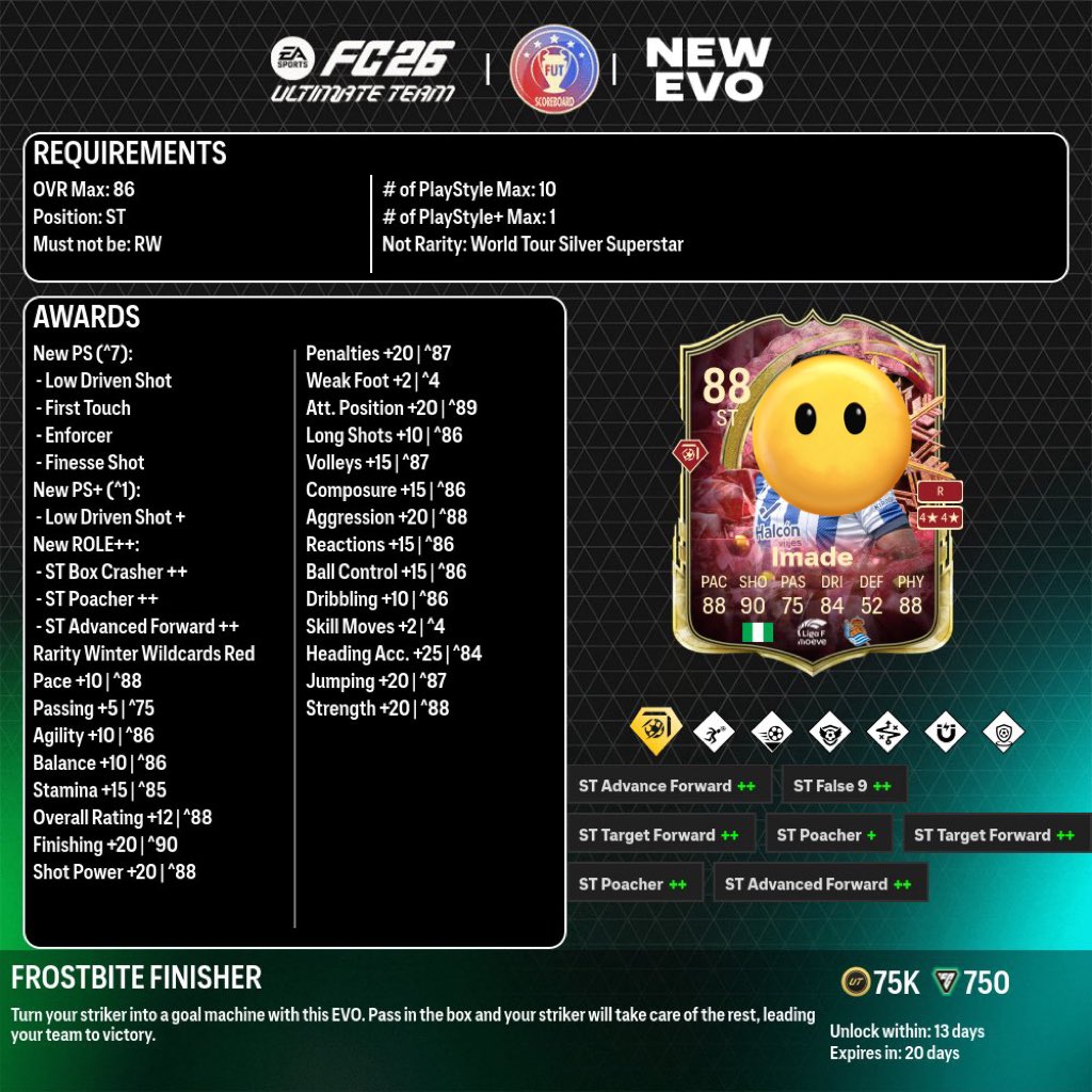 _splfut's tweet image. 🚨محتوى اليوم🚨

- الدينهو توفر في التحديات ويكلف تحديه 800 ألف تقريباً 🧩 

- ايزاك توفر في التحديات 🧩 

- توفرت ترقية الانفورم 🧩 

- توفر تحدي يعطيك باك لاعبين 🧩 

- توفرت تطويرة مدفوعة خاصة بمركز ST 🧬 

#EAFC26