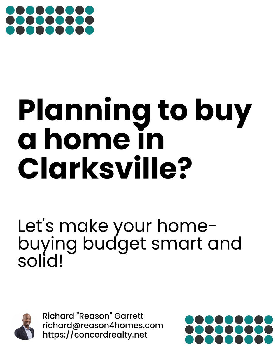 Reason1041's tweet image. Building your home-buying budget in Clarksville? Start by prioritizing finances: know your down payment, consider closing costs, and factor in moving expenses. A smart budget opens doors! 💡 What's your must-know tip for first-time buyers? Comment below! #ClarksvilleHomeBuying