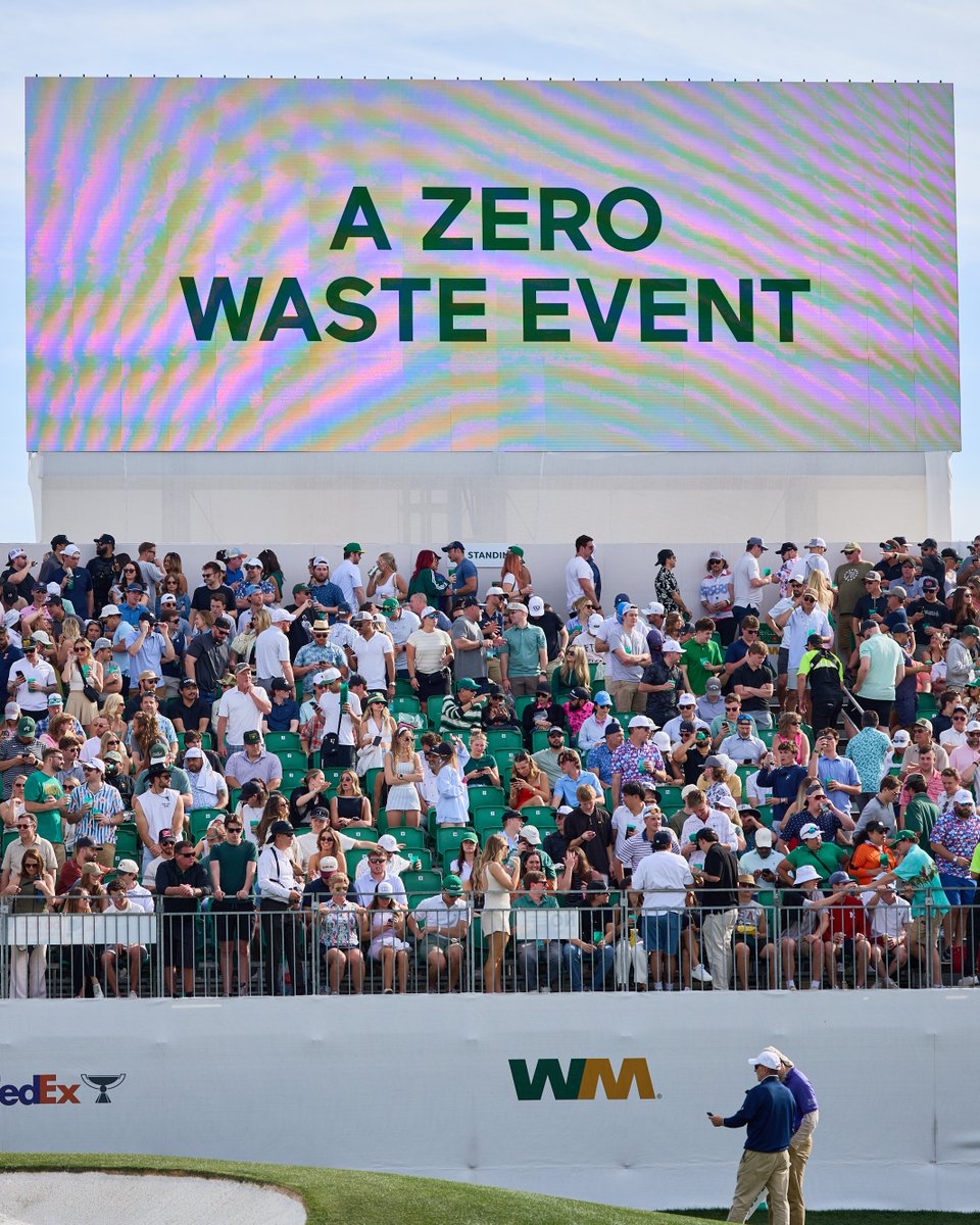 WasteManagement's tweet image. Year XIV.

DID YOU KNOW?

2026 will be the 14th year in a row as the largest zero waste sporting event in North America.

This means all materials are either recycled, composted, donated or turned into energy.

Just another way we're driving sustainability at the @wmphoenixopen.
