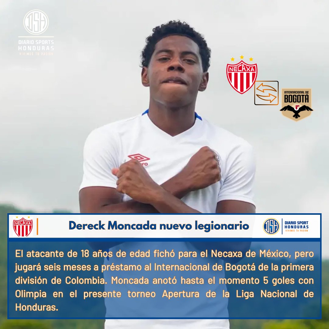 ¡❌ NO SIGUE MAS EN OLIMPIA!

El delantero Dereck Moncada se marcha de Olimpia como agente libre y ficha para el Necaxa de México, sin embargó su futuro futbolístico está en colombia los próximos meses, el jugador hondureño firmará un vínculo de cuatro años con el equipo mexicano