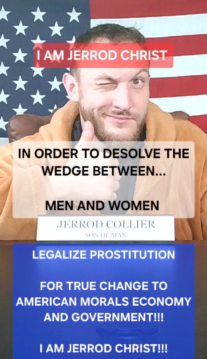 JerrodChrist1's tweet photo. @joeroganhq @elonmusk REAL PROBLEM IS THE BRAINWASHED NEXT FEW GENERATIONS!!!

HOW I ESTABLISH THAT 2 GENDERS... 

HOW I GET GENERATIONS TO CHANGE TOWARDS MARRIAGE INSTEAD OF LUST IS SIMPLE!!!

FIGHT FIRE WITH FIRE...

TRUTH IS I FORGIVE THE LADIES WHO HAVE THESE THOUGHTS...

FORGIVE YOURSELVES!!!! https://t.co/x23jdpUue2