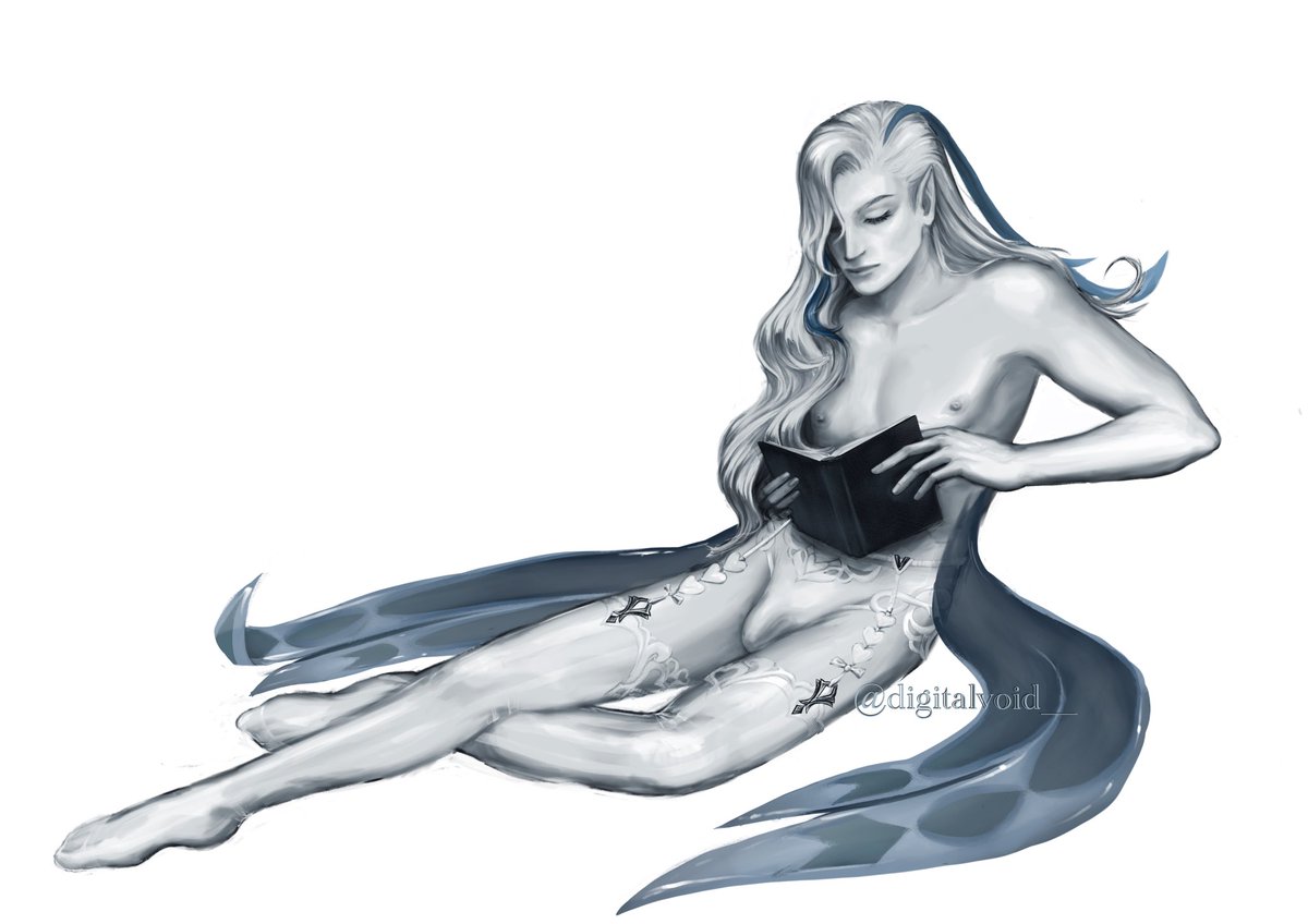 digitalvoid__'s tweet image. Since it was his birthday yesterday, here's an old art of his pastime 🖤

#Neuvillette #Genshin