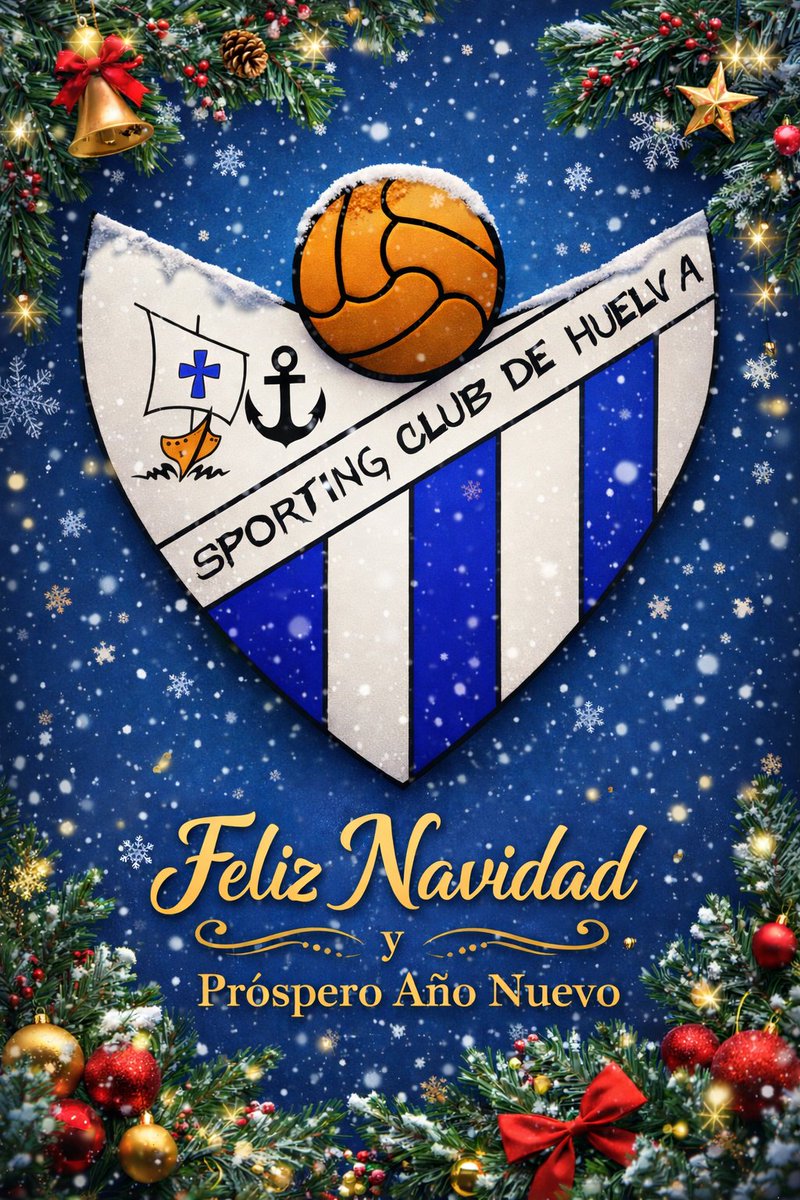 🎄💙 Desde el Sporting Club de Huelva queremos desear a toda nuestra familia sportinguista una Feliz Navidad y un Próspero Año Nuevo.

Gracias por vuestro apoyo incondicional. ¡Seguimos navegando juntos hacia nuevos retos! ⚓️✨

#FelizNavidad #SportingHuelva #FamiliaSportinguista
