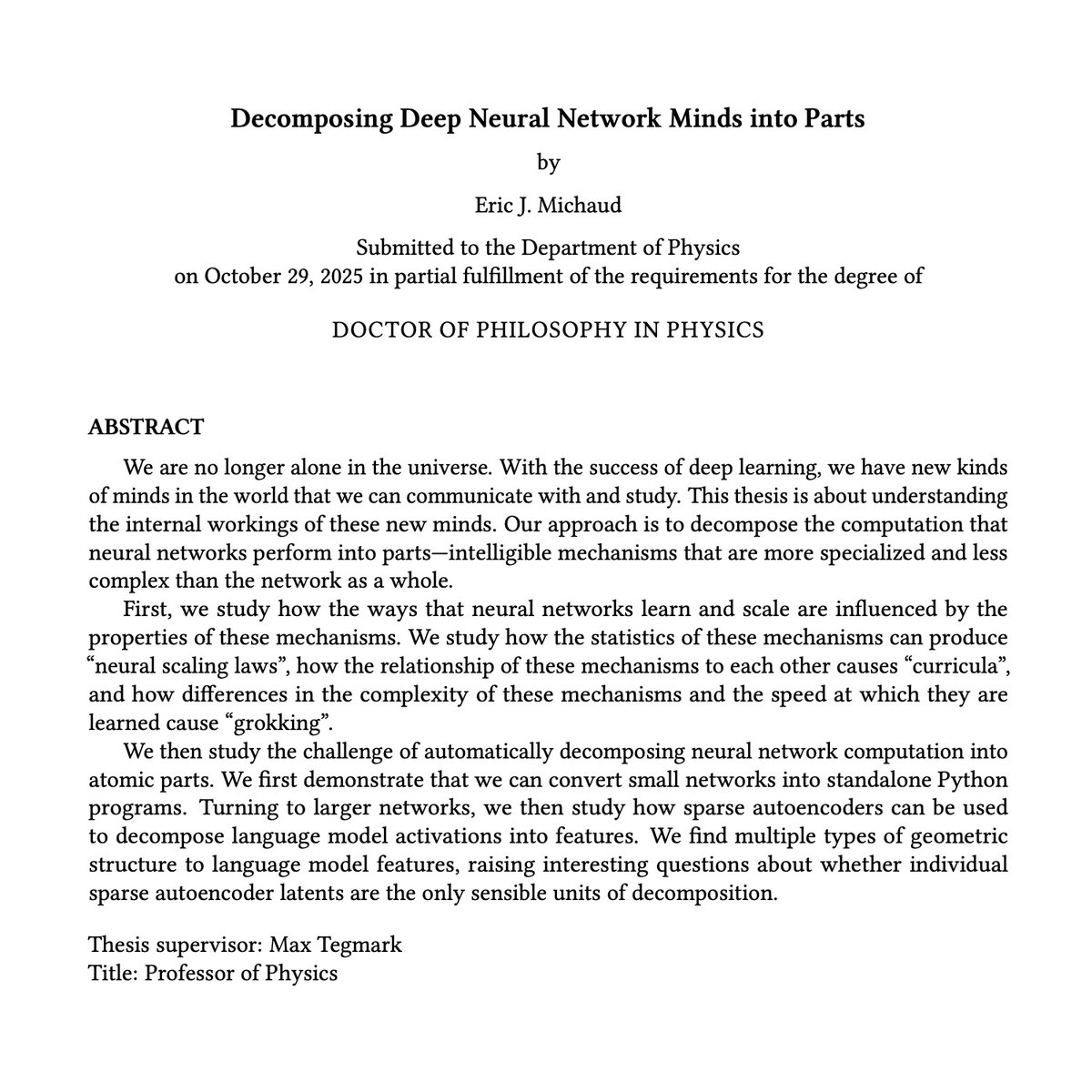 Eric J. Michaud tweet media