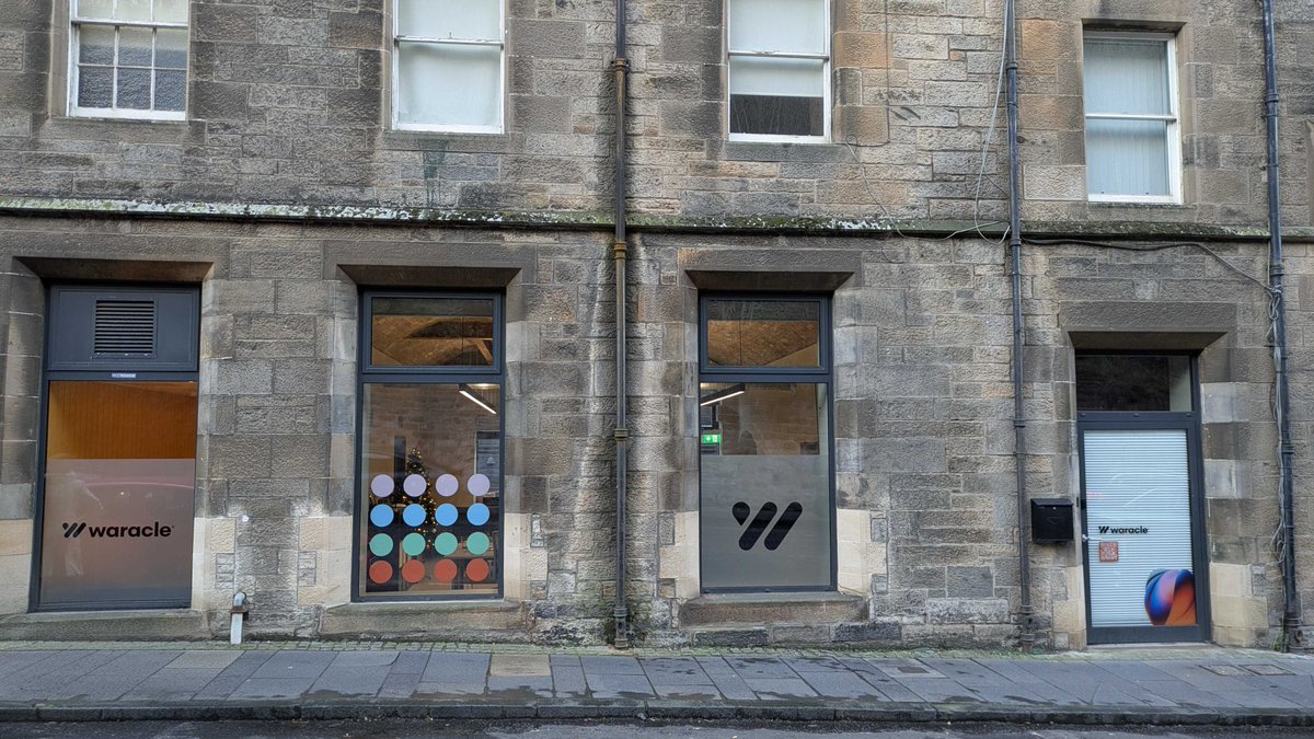 WaracleUK's tweet photo. Just in time for Christmas. ⭐️ 

Our Edinburgh office is looking better than ever with new window designs, bringing our refreshed branding to life.

Thanks to New Era Signs &amp; Graphics for the fantastic work.

If you’re passing by over the festive period, take a look! 👀 https://t.co/7DpttjVMCR