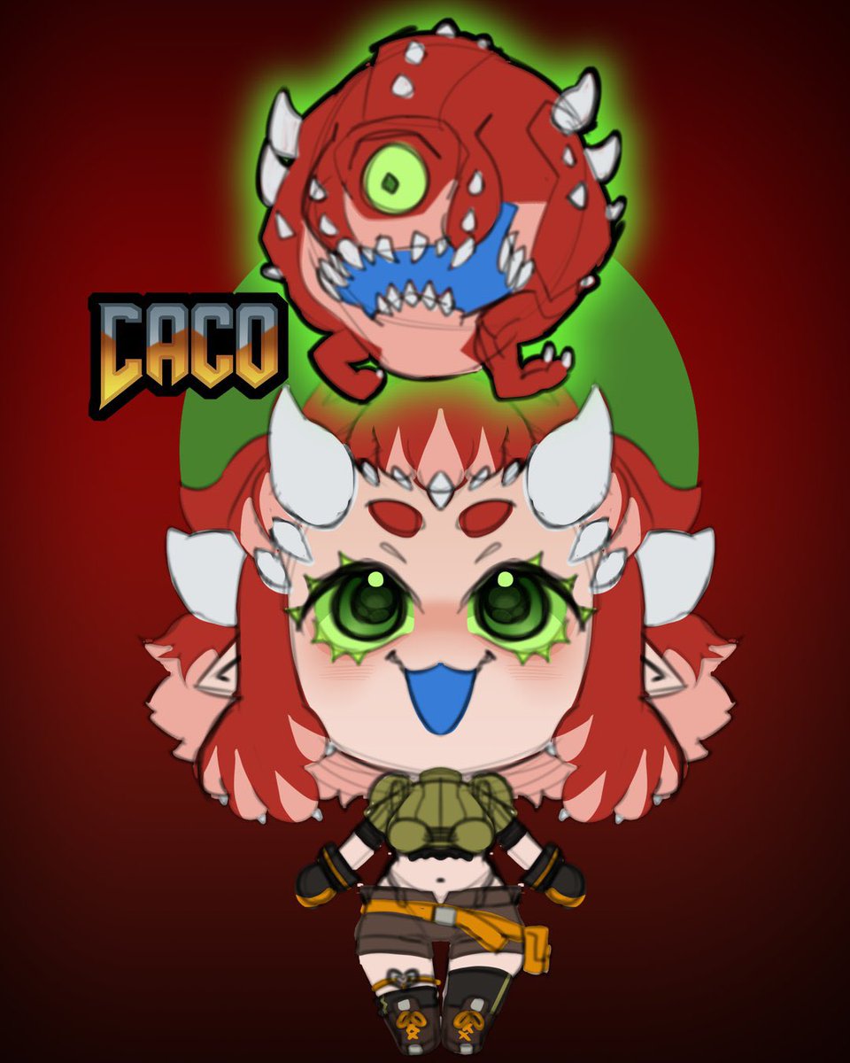 CacocoVT's tweet image. Hi everybody! I’m Cacoco 😈
An aspiring CacoDemon VTuber☄️
I do art and play games 

I hope you enjoy this doodle I made of myself!!!
#VTuber #IndieVTuber #ENvtuber
