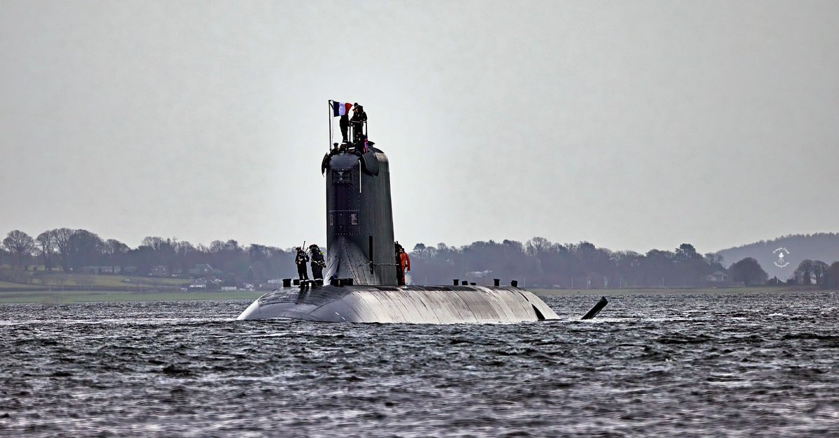 WarshipCam's tweet photo. French Navy Suffren-class (Barracuda) nuclear-powered attack submarine coming into Faslane, Scotland - December 18, 2025     SRC: X-@DougieCoullPix https://t.co/zHKekkZOZi