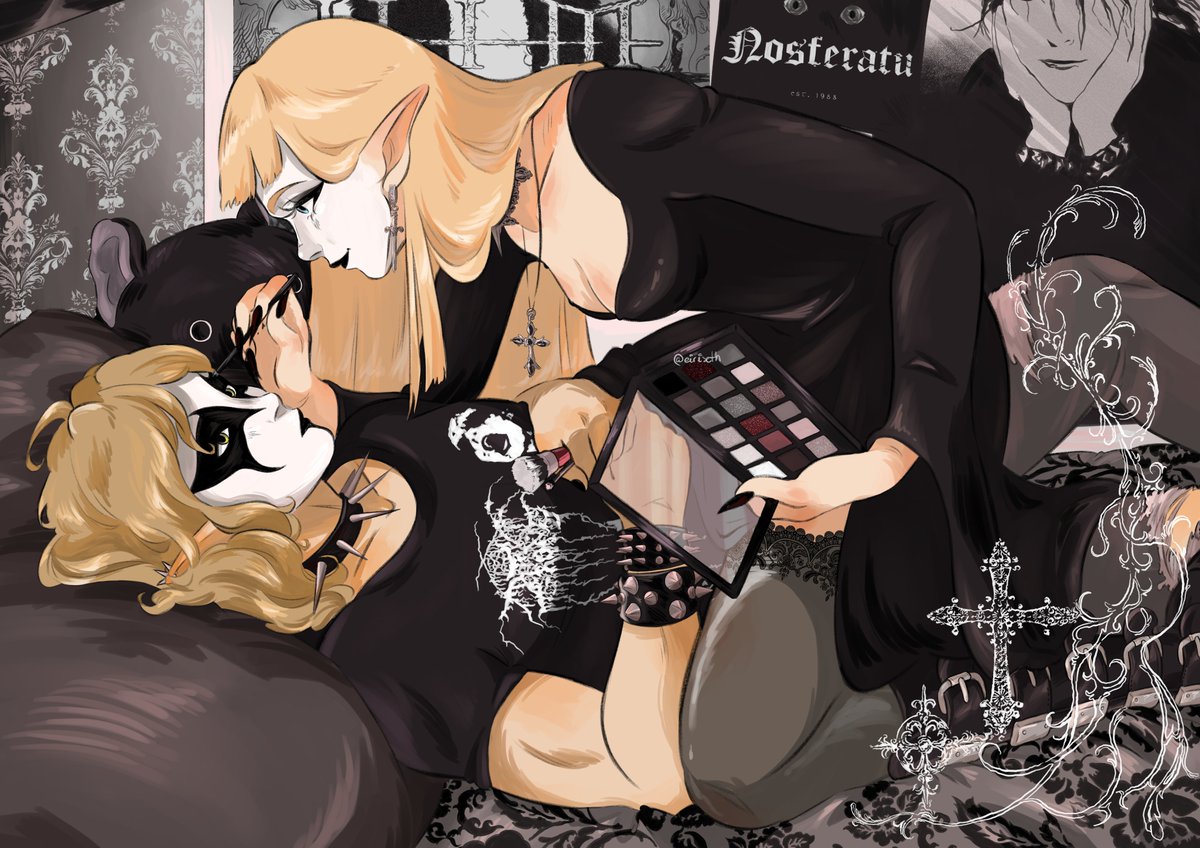 eiriseth's tweet photo. i like the idea of her doing his makeup 🖤 #zelink #tloz https://t.co/brDpiGVRfP