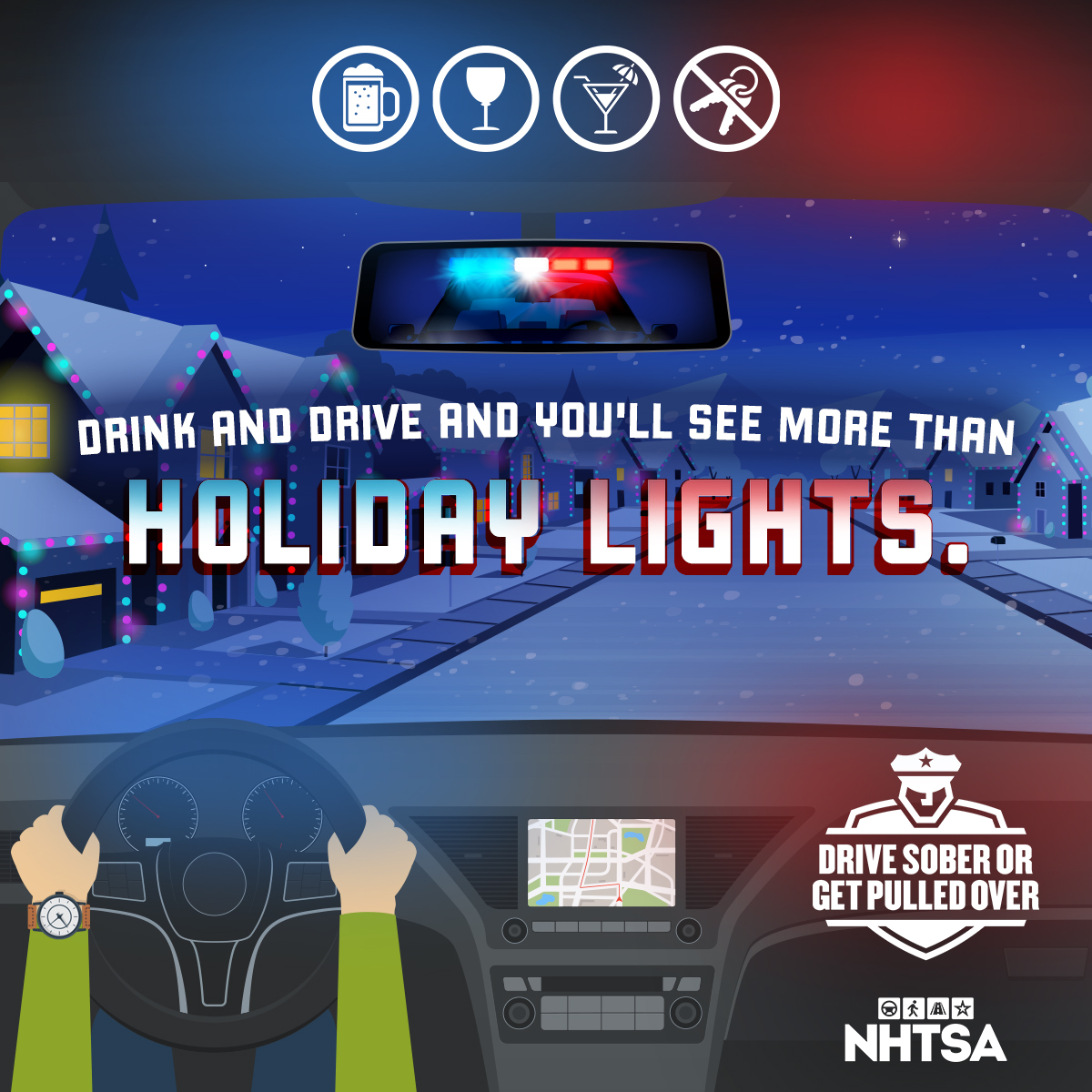 Don’t spend your holiday behind bars. 🚔🚨
If you’ve been drinking, call a sober friend or family member to get you home safely. 

#DriveSober or Get Pulled Over