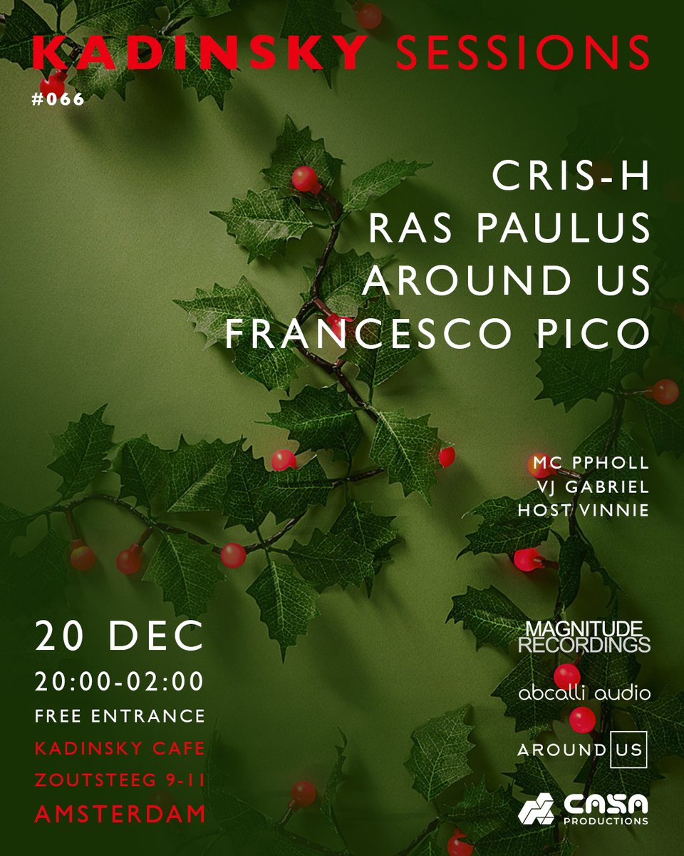 mcppholl's tweet image. KADINSKY SESSIONS 066
See you all tomorrow at our last session of the year.
LINE-UP: Cris-H, Francesco Pico, Around Us, Ras Paulus, MC PPholl, VJ Gabriel
INFO:ap.lc/eDhah
STREAM:ap.lc/BhaBy
HOSTED BY: Kadinksy Sessions / Casa Productions
#progressivehouse