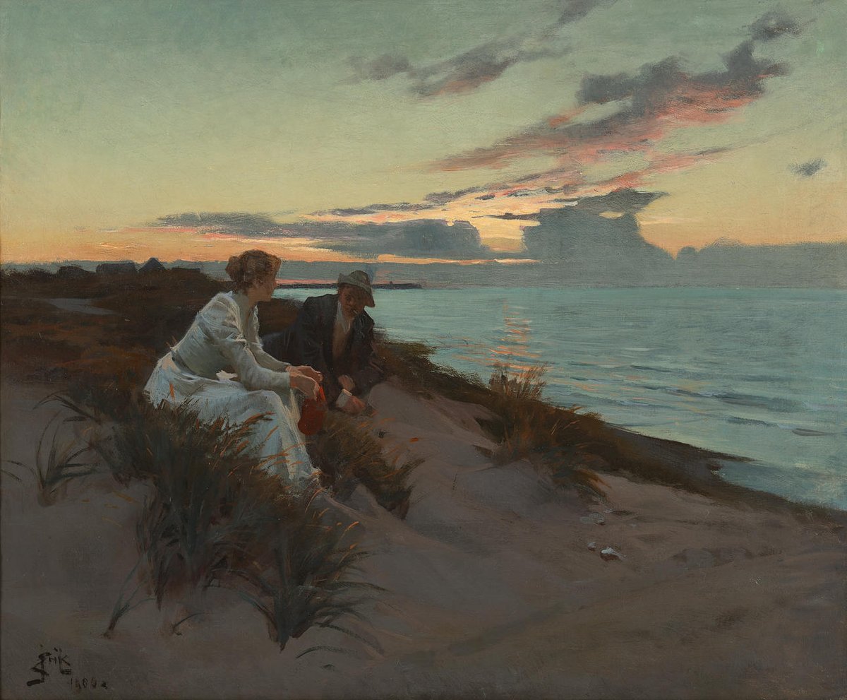 🎨Erik Ludwig Henningsen (Danish, 1855–1930)
Watching the sunset, 1900