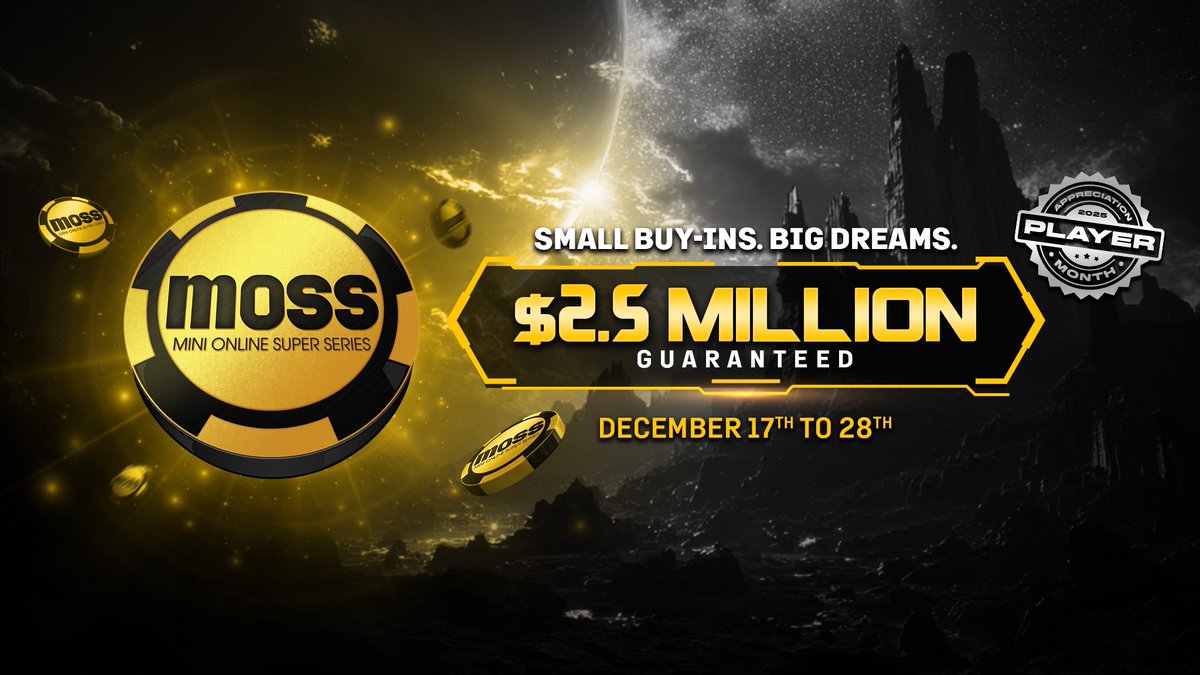 Moorman1's tweet image. Want some extra $ for Xmas? Then get involved in the MOSS series on @ACR_POKER
 
$2,5 million in guaranteed prize pools 
$14.5k added leaderboard contest 
3 main events ($150k, $50k, $10k)

5 $44 tickets given away for the main. Follow me and retweet this post with your ACR user