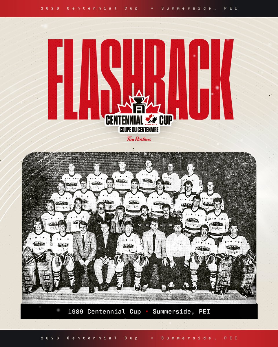 CUPEvents's tweet photo. 🏆Flashback!

Summerside hosted in 1989—the Caps reached the national finals.

🎆 The Centennial Cup returns May 2026!
💵 Save $50 with Early-Bird passes (ends Dec 31)
➡️ https://t.co/AISrCJZfN3

#SETS | @SsideCapitals | @summersidePEI | @tourismpei | @HockeyCanada | @HockeyPEI https://t.co/jxDLHNNNjI
