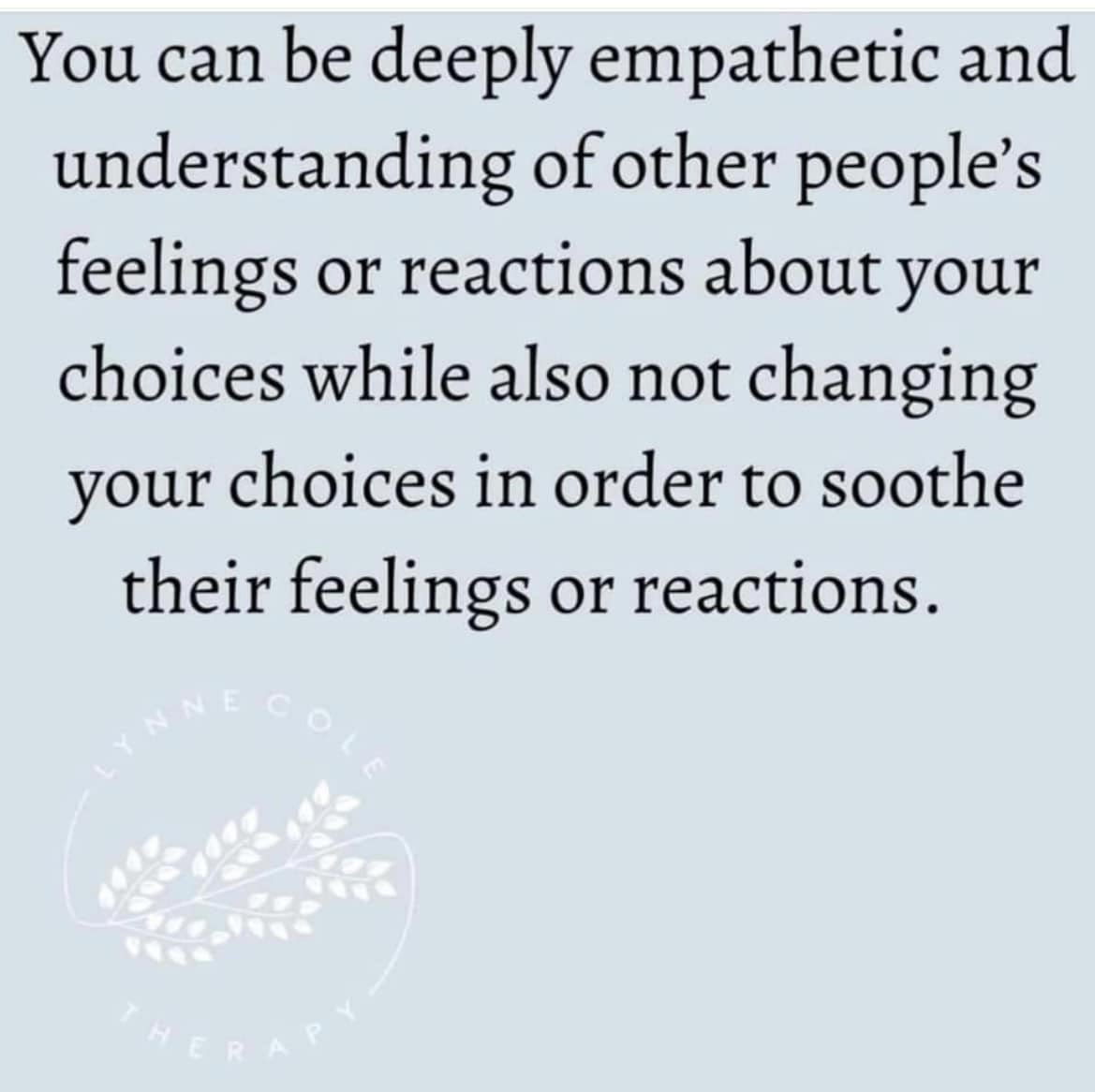 A reminder at this time of year, that empathy and understanding dont always require you to appease, change or show up differently. Can we trust others to be with their discomfort  - instead of bypassing our own needs in order to remove discomfort that isn’t ours to begin with.