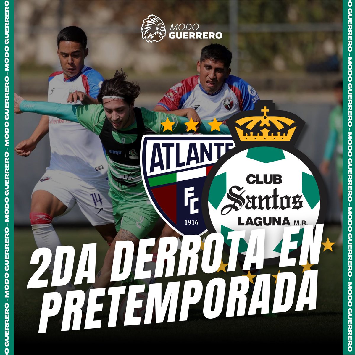 ⚔️ | Los Guerreros de Santos Laguna cayeron en su segundo partido de pretemporada, ahora por goleada 3-0 ante Atlante.😳

¡Urgen refuerzos!

#ModoGuerrero🇳🇬