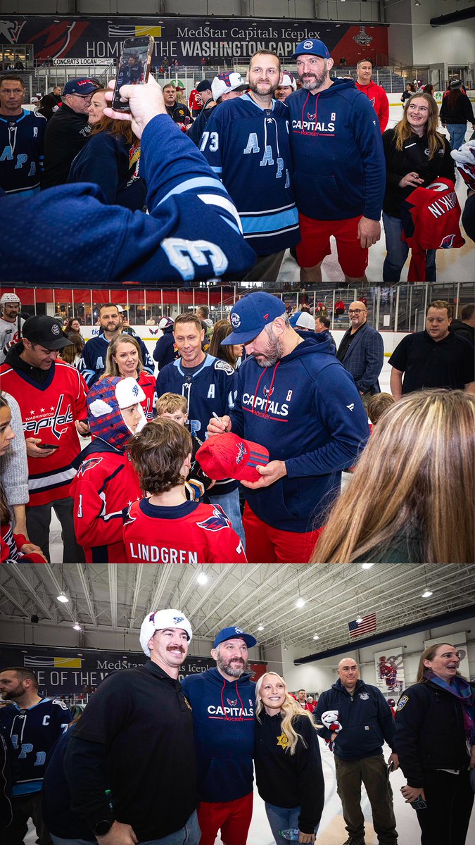 Capitals's tweet photo. Always great to host over 100 first responders and their families at our practice this morning!

We’re incredibly grateful for all the work that EMS, Fire Protection and Law Enforcement departments do within our community.

#ALLCAPS | @MESFire https://t.co/tbEN39f1Bz