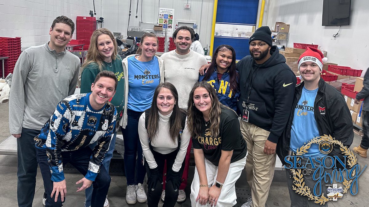 monstershockey's tweet photo. the @PhysiciansAmb Season of Giving rolls on as the members of both Monsters & @ChargeCLE staff took part in numerous volunteering events across NE Ohio last week! 🤗 

➡️ Honey from the Rock Foster Care Closet 👕 
➡️ @medwishmedworks 🩺
➡️ Shoes & Clothes for Kids @SC4K 👟 
➡️ @CleFoodBank 🍱 
➡️ Goods Bank NEO 🩳🧦