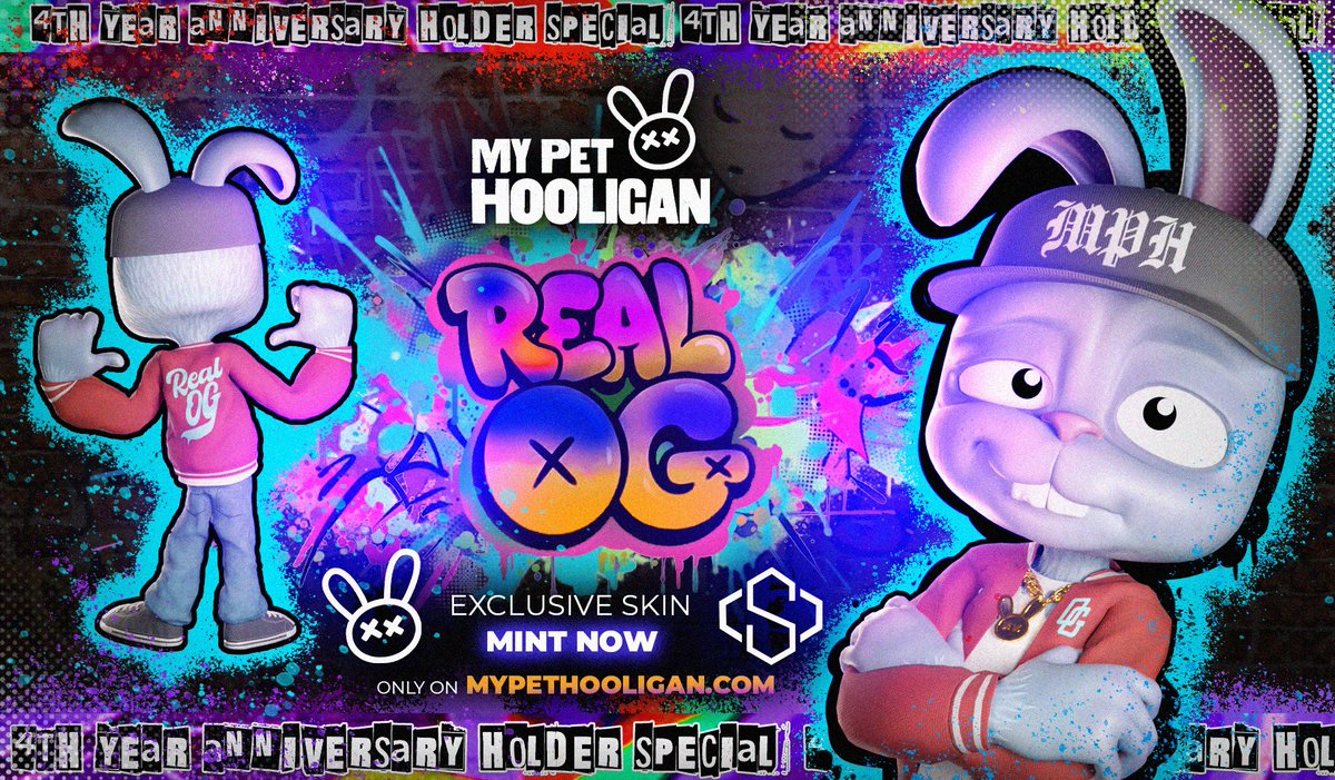 Callin' all Hooligans, we got something for you to mark our 4th Year Anniversary!

The REAL OG skin! Also available to mint now on Studio Chain!

Snapshot was taken last week. If you were holding a Hooligan in your wallet at that time you are eligible!