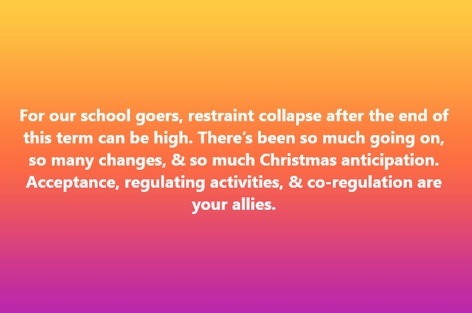 PeelAutism's tweet photo. This time of the year can be difficult for our neurodivergent kiddos

Credit:  Dr Joanne Riordan - Neurodivergent Educational Psychologist

#autism #neurodiversity #OntEd #SelfReg #CoReg #Christmas #holidays https://t.co/hFEz0mgRa0