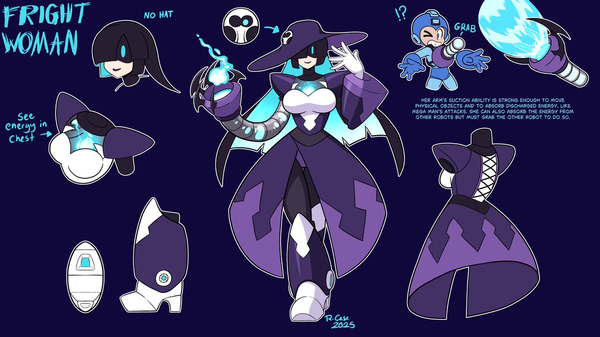 RCaseDrawsStuff's tweet image. Robot Master Design

#MegaManDO #DesignARobotMaster

Fright Woman

An amusement park robot that ran the Haunted Mansion, Dr Wily modified her suction ability to work on energy as well as physical objects.

RCase