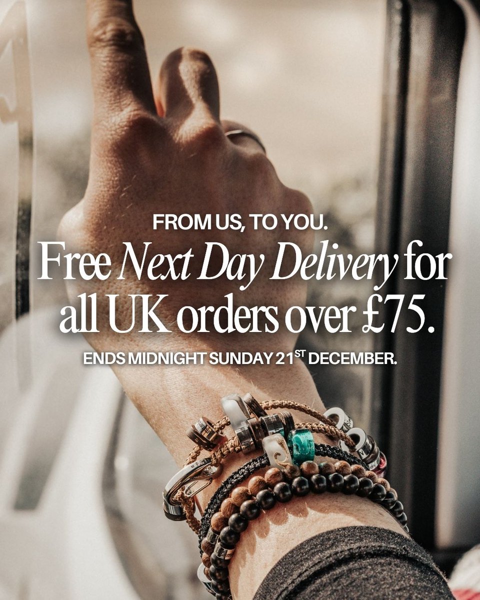 🎄 It's the last weekend before Christmas, so we're giving our community free Next Day Delivery on all UK orders £75+. ✈️ Create a meaningful travel gift before time runs out - this offer ends midnight Sunday, 21st December ⏰ elcaminobracelets.com/collections *Custom Steps not included.