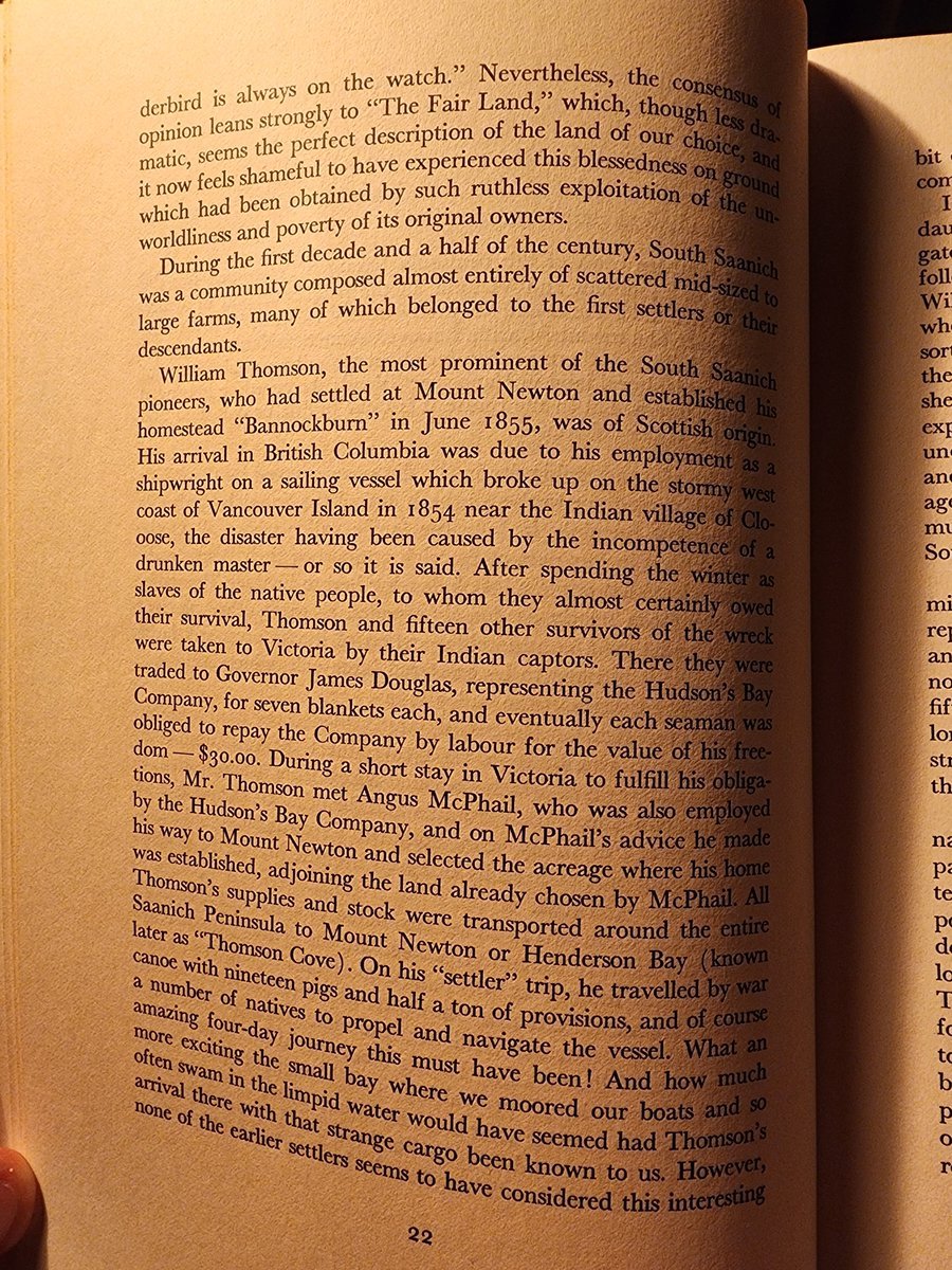 GeoffRuss3's tweet image. One of the first settlers of the Greater Victoria region was William Thomson. 

He was a Scotsman taken as a slave by the local First Nations, and freed by Governor James Douglas for seven blankets.

Canada's history contains many such fascinating episodes, but they are buried in…