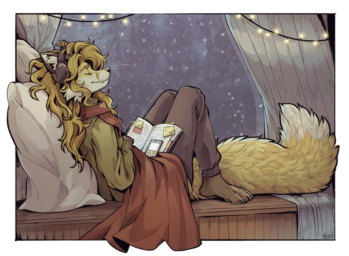 just relaxing in a cozy corner 🦊