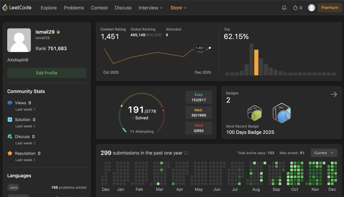 IsmailSheikh29's tweet image. 📅 Day 76/100 of #100DaysOfCode

💻 DSA: Solved 2 LeetCode problems:
Final Array State After K Multiplication Operations I &amp;amp; Minimum Operations to Exceed Threshold Value I.

🧠 Learned: Simulation with loops, greedy updates &amp;amp; tracking operations efficiently.

#LeetCode #DSA #Code