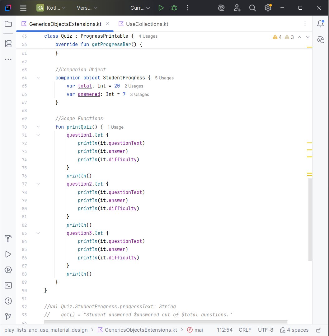 AnandDangwal12's tweet image. #Day19 #AndroidAppDevelopment #LearningInPublic 

✅Completed "Generics, objects, and extensions" android Code Lab. 
Learning Source = developer.android.com/courses/androi…

@AndroidStudio @AndroidDev @Android @github @kotlin @intellijidea