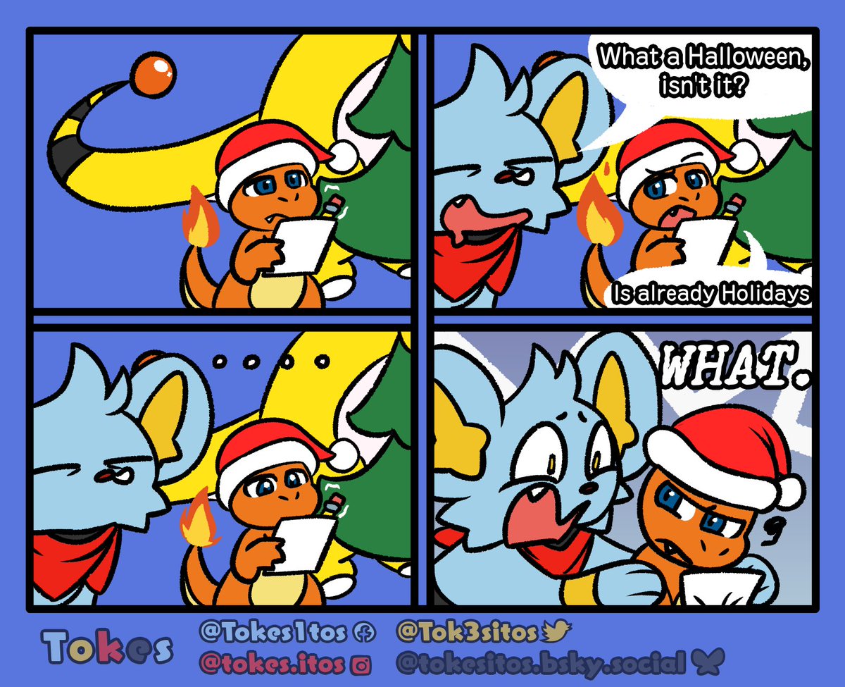 CHRIMAAAAAA! This already this time of the year?! Holy, I still feel like if Halloween was yesterday... welp, the things being eepy and lazy does to one haha... Anyways, Happy Holidays! See ya soon!⚡