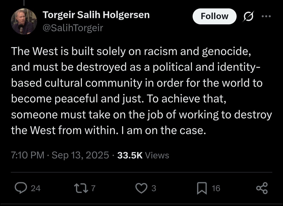 This comment is by a senior teacher in Oslo who authored several textbooks currently used in Norwegian secondary and high schools to teach teenagers social studies.

Would you let him near your kids?