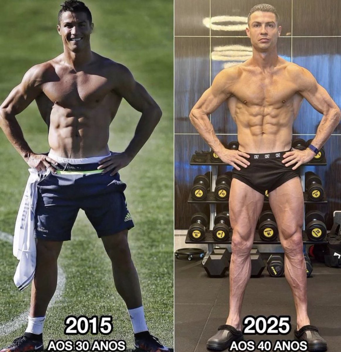 10 years apart, same Cristiano Ronaldo. 🐐