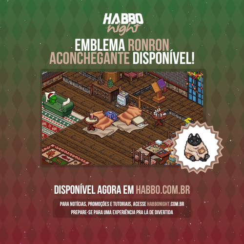 🐈 No silêncio da noite, durante o frio, o ronronar de um gato sempre deixa o coração quentinho.

📷 Emblema RONRON ACONCHEGANTE já disponível no <a href="/HabboPTBR/">Habbo PT/BR</a>!

📡 Tutorial Antecipado: habbonight.com.br/noticia/11067-…