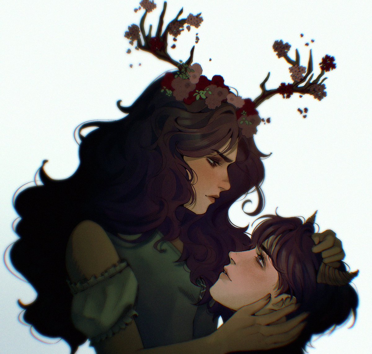 ShermanArwyn's tweet photo. THE GODS HERE AREN'T DEAD described as a "folk horror novel full of poetic language, feminine rage, and creeping dread".

Boy meets girl but girl is possessed by the god their preacher keeps in a barn and is on a killing spree. 

Art by @/495lz on vgen https://t.co/6njSd3cuby