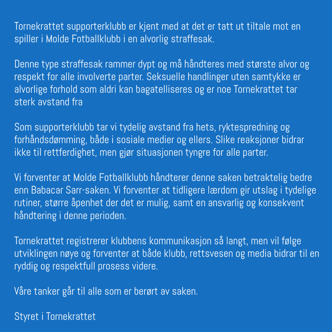 Uttalelse fra styret i Tornekrattet