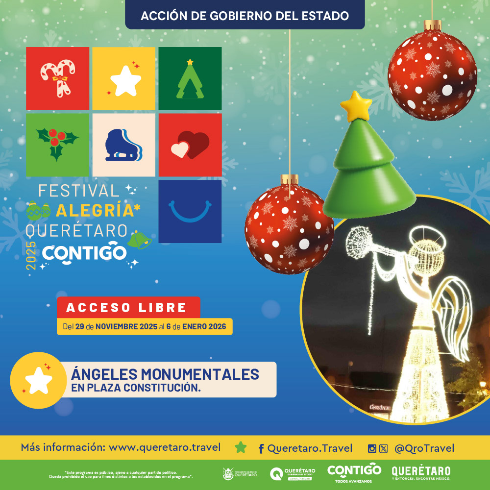 mexdesconocido's tweet photo. 🎄 Querétaro se llena de luces, tradición y alegría esta Navidad ✨
Desfiles, espectáculos, plazas iluminadas y experiencias para toda la familia te esperan en uno de los destinos más encantadores de México.
🎁 Vive la temporada y planea tu visita

https://t.co/EUIraLhx9I https://t.co/Nz2jFZA9L7