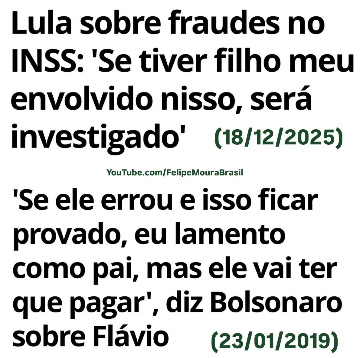 FMouraBrasil's tweet image. Lula e Bolsonaro, no discurso, fingiram defender investigação sobre filhos que, nas atitudes, eles blindaram.

Lula orientou sua base na CPMI a rejeitar convocações de Lulinha e seus amigos; e Bolsonaro trocou chefes de PF e Receita, sabotou Lava Jato e Toga, afrouxou leis etc.