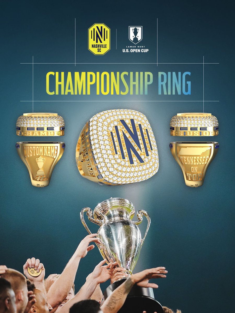 NashvilleSC's tweet image. Set in stone 🏆

Our 2025 @opencup Championship ring is here 🙌

Get a closer look at the design + preorder your Fan Replica 🔎👇

💍: nashvillesc.com/opencup/ring