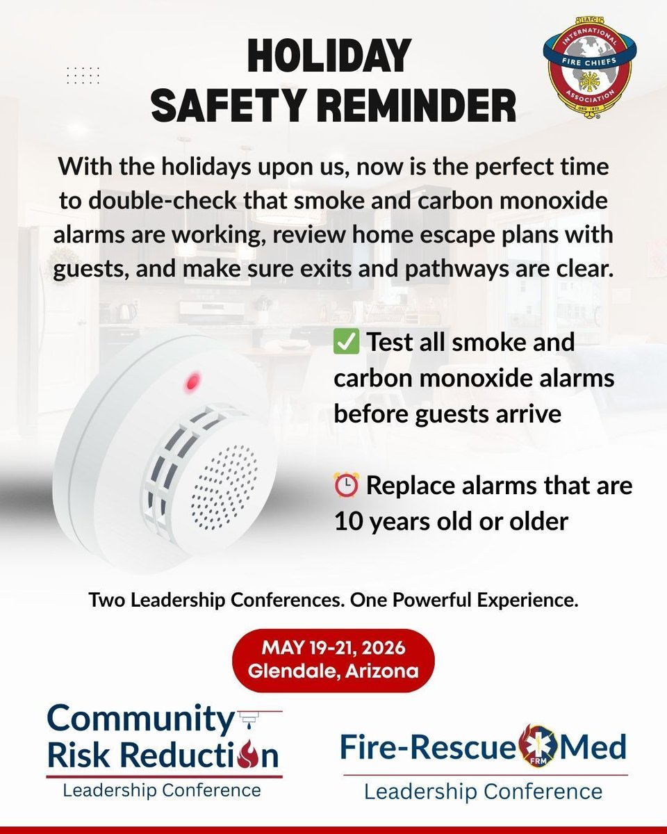 A few simple steps can keep everyone safe—and informed—this season.

📢 Call for Presentations: FRM &amp; CRRL conferences are now accepting proposals. Share your expertise and help shape the future of fire &amp; EMS leadership.

👉 Submit: buff.ly/tgP5qIM
